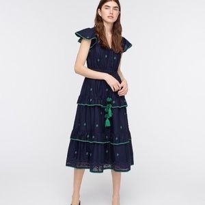 J Crew Navy and Green Dress